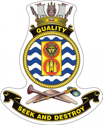 Coat of arms (crest) of the HMAS Quality, Royal Australian Navy