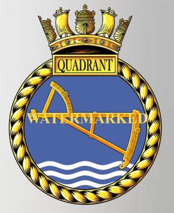 Coat of arms (crest) of the HMS Quadrant, Royal Navy