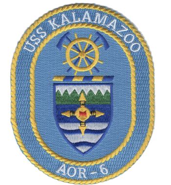 Coat of arms (crest) of the Relenishment Oiler USS Kalamazoo (AOR-6)