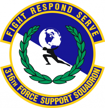 Coat of arms (crest) of the 316th Force Support Squadron, US Air Force