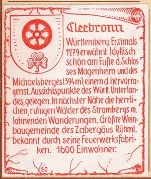 Wappen von Cleebronn/Coat of arms (crest) of Cleebronn